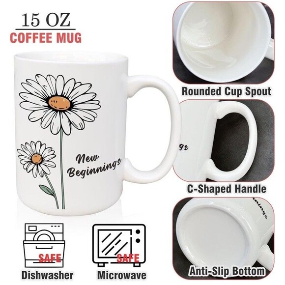 New Beginnings Coffee Mug & Candle Gift Set Break Up/Divorce/ Retirement - Picture 5 of 8